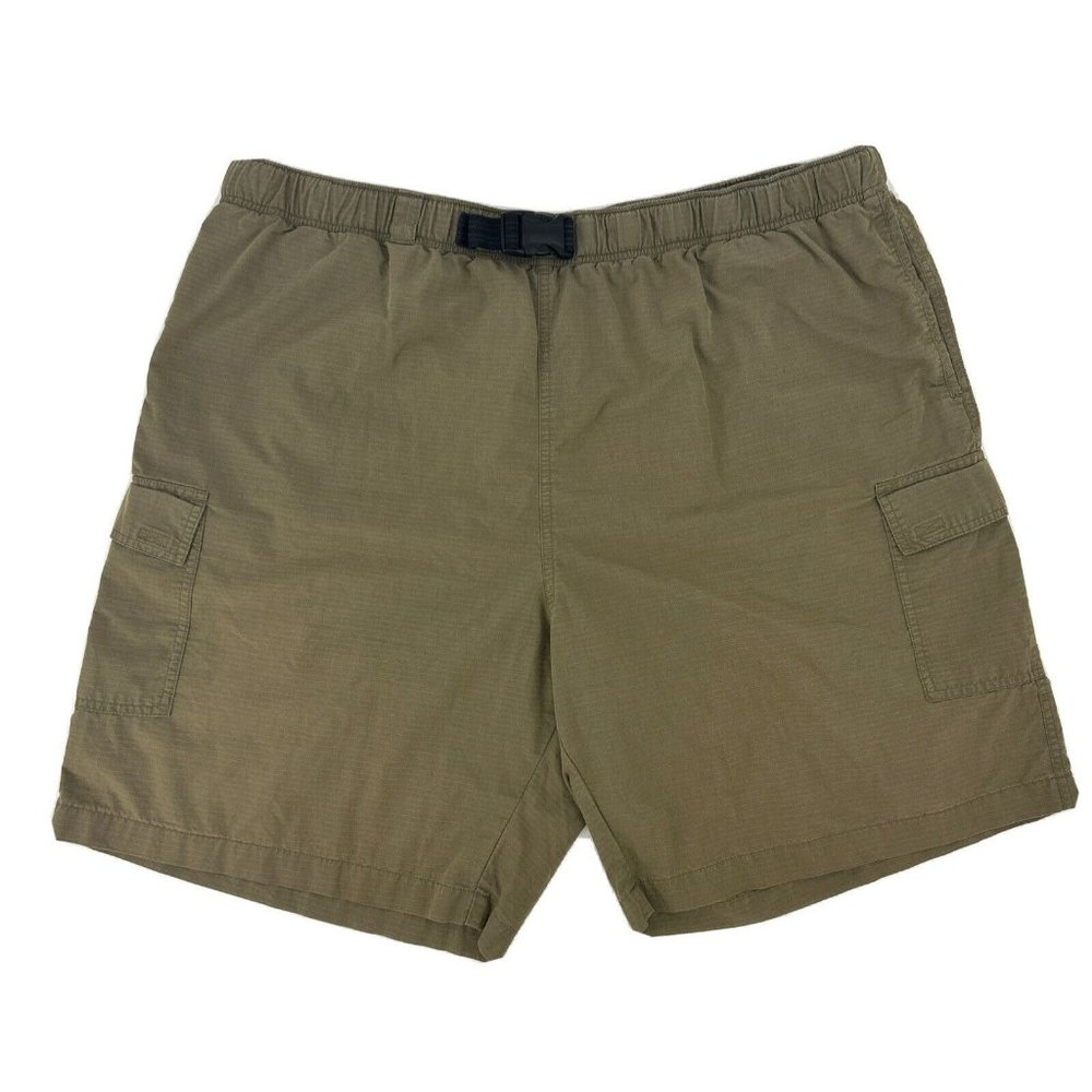 Duluth Trading Shorts Men's 2XL Beige 8.5" Ripstop‎ Nylon Blend Belted Cargo